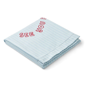 Liewood - Paige Organic Cotton Beach Towel | Y/D Striped Pure Sky / Creme de la Creme