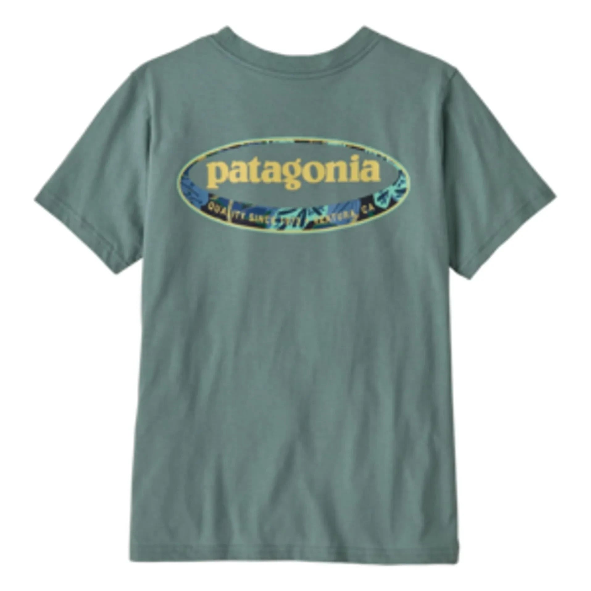 Patagonia - Graphic T-Shirt 95 Oval Logo Organic Cotton | Gray Blue