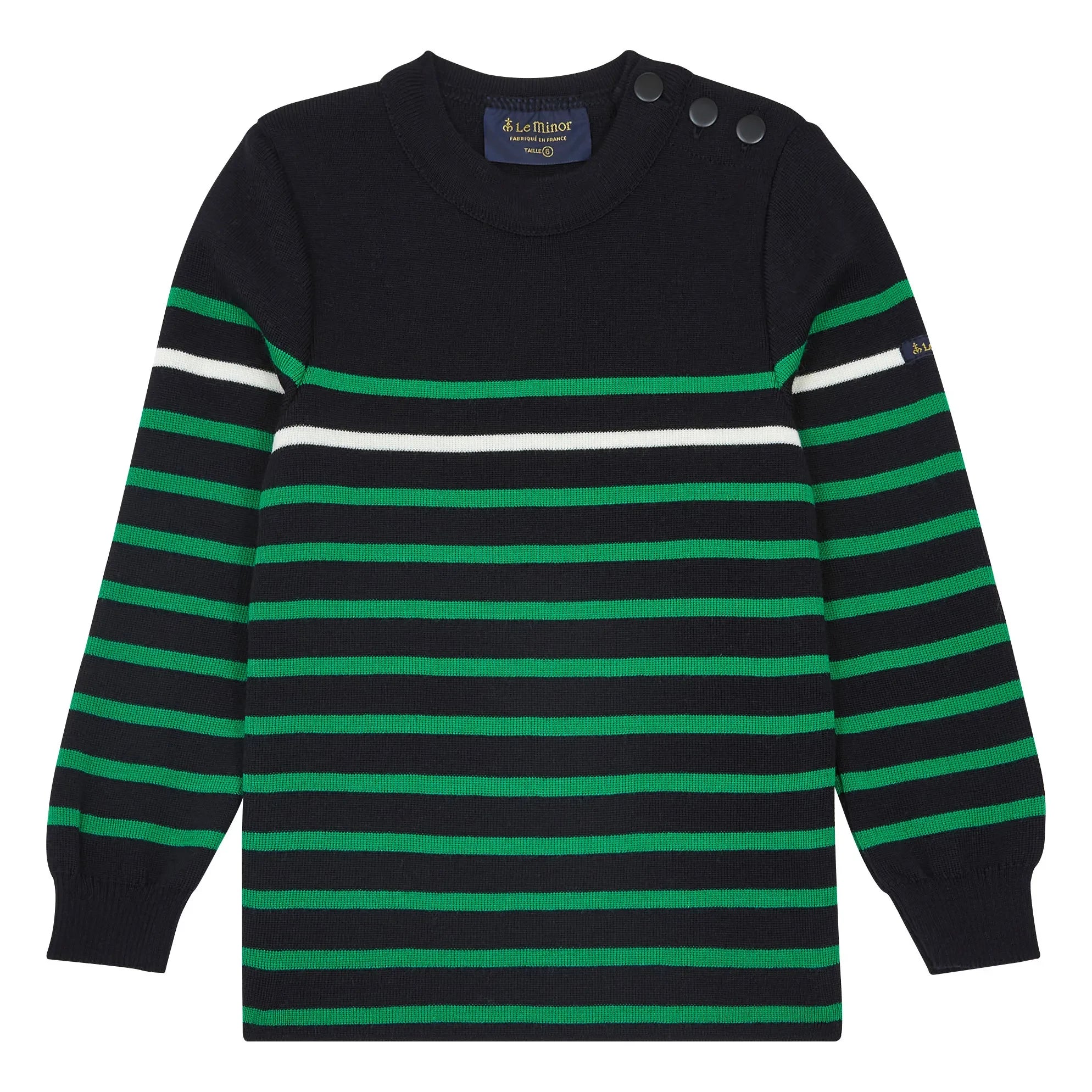Le Minor - Striped Merino Wool Sweater x Smallable | Navy Blue