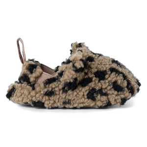Liewood - Maui Leopard Print, Sherpa-Style Slippers Made from Recycled Fibers | Brown