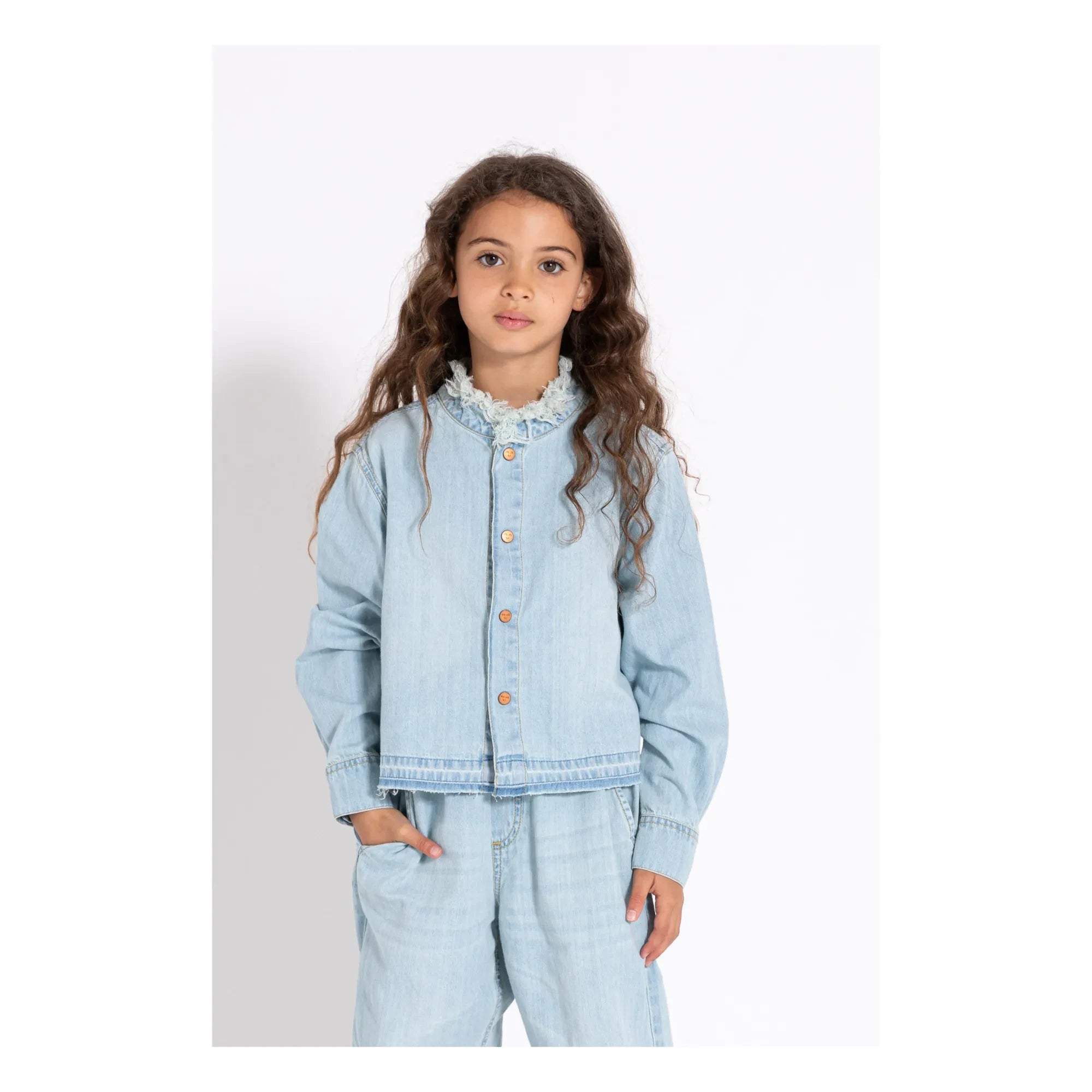 Finger in the nose - Hena gömlek | Ağartılmış denim