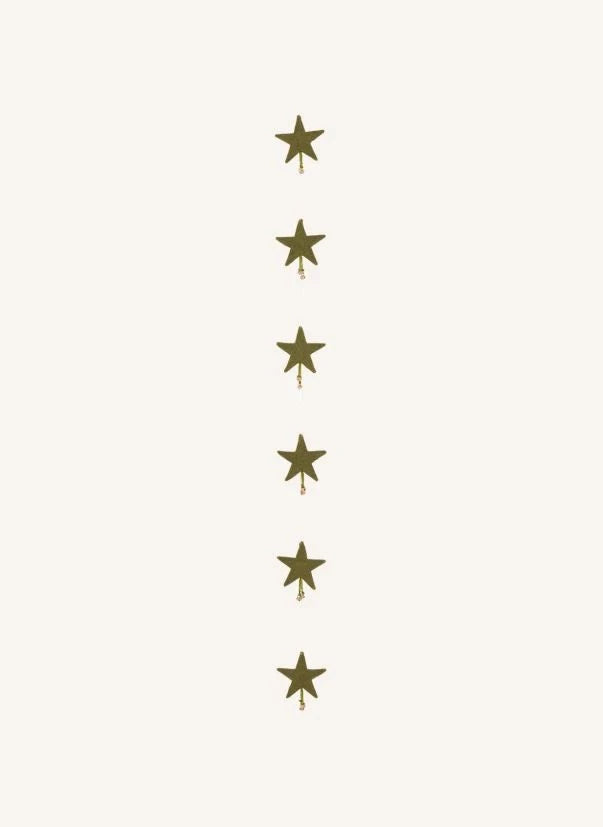 Muskhane - Felt "Shooting Stars" Garland | Moss Green
