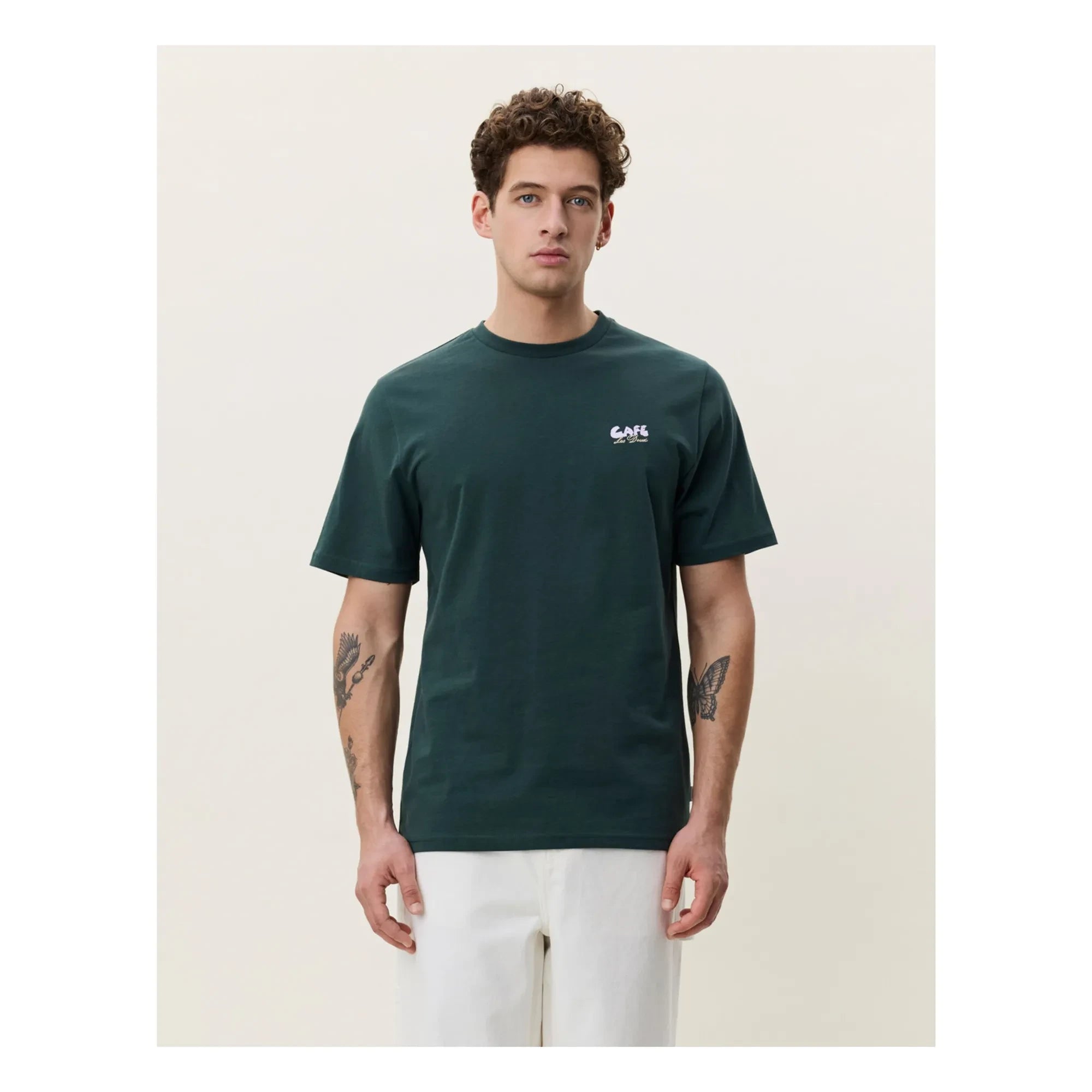 Les Deux - Café T-shirt | Dark green