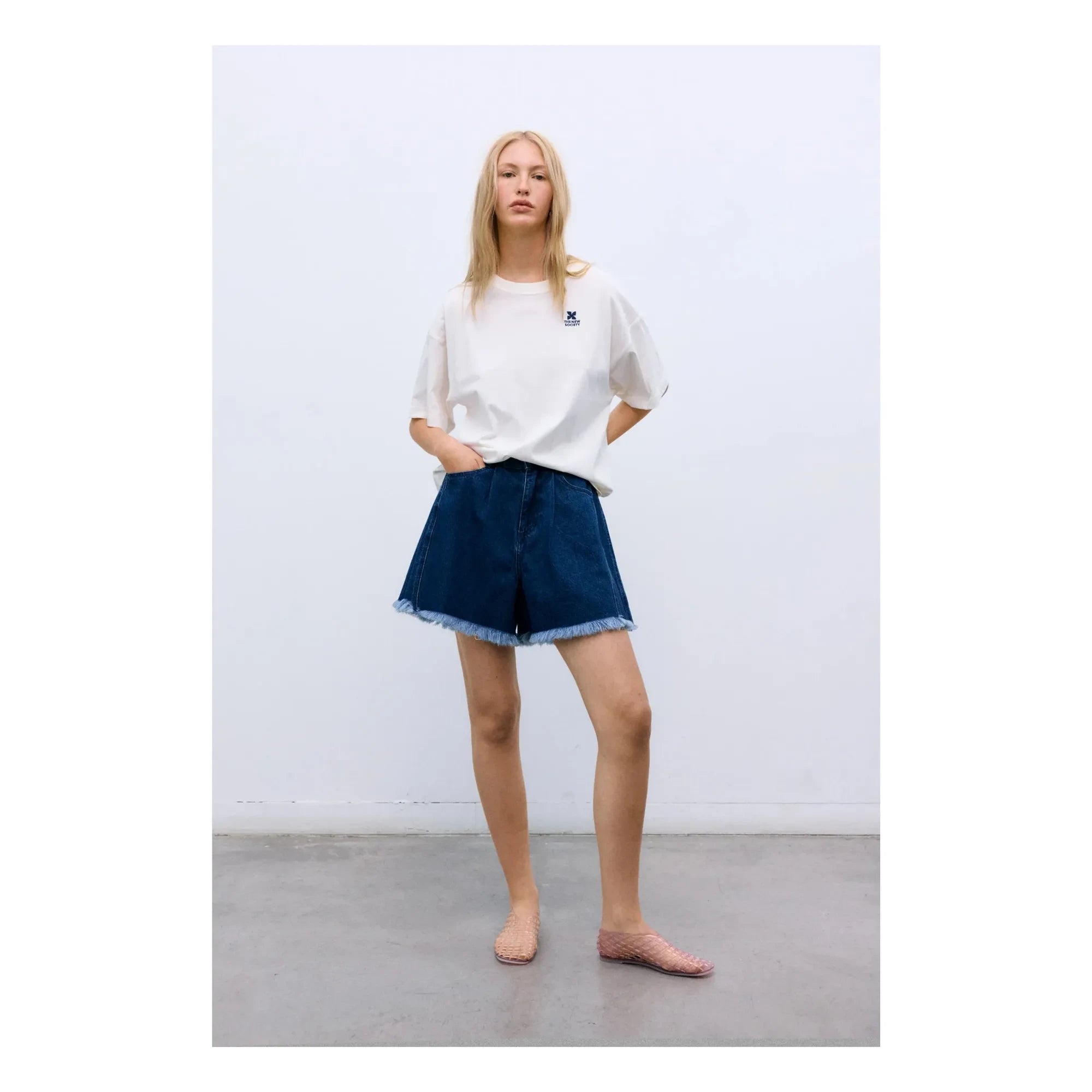 the new society - Cotton Shorts | Denim Blue
