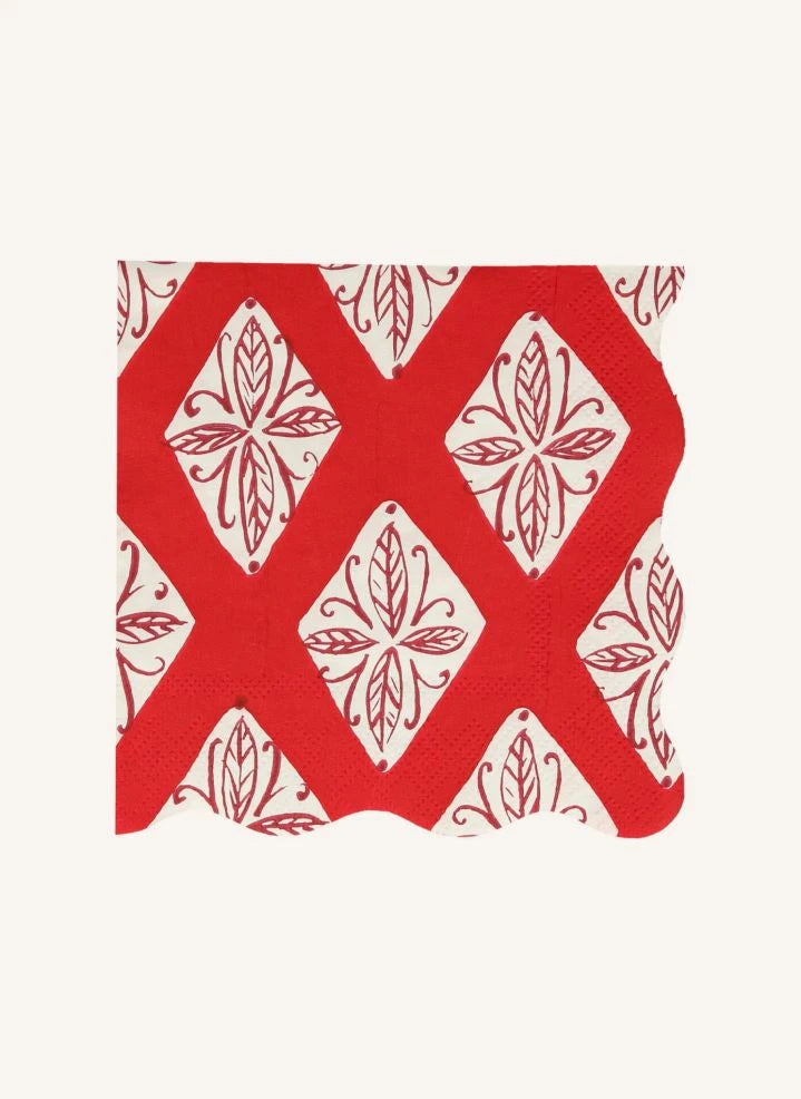 Meri Meri - Block Printed Christmas Napkins - Set of 16