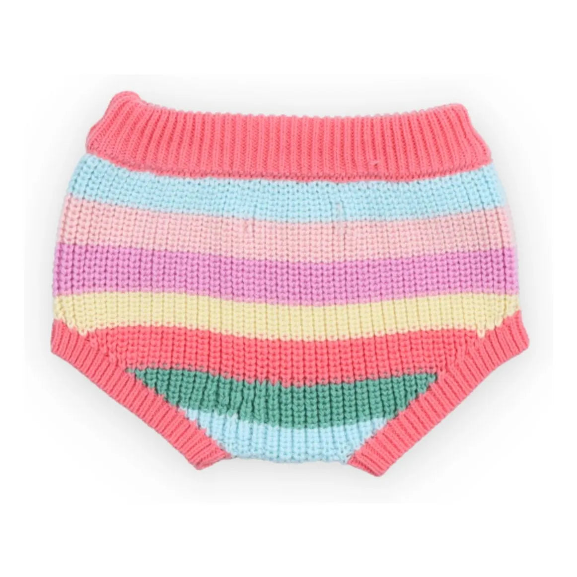 the new society - Canela Striped Organic Cotton Knit Bloomers | Pink