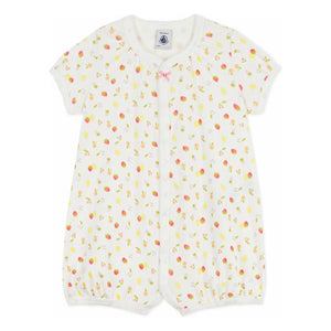 Petit Bateau - Fruit Print Romper Pajamas | Ecru