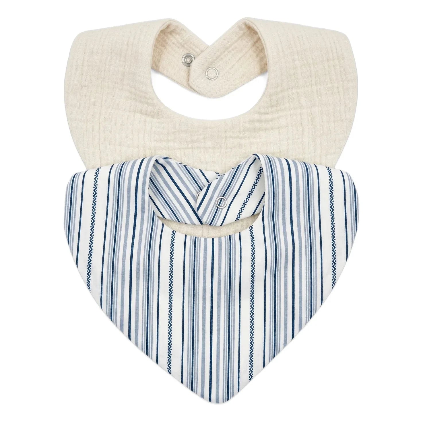 Editions Aimable - Bandana Brigitte - 2’li Set | Azure Stripes Poplin