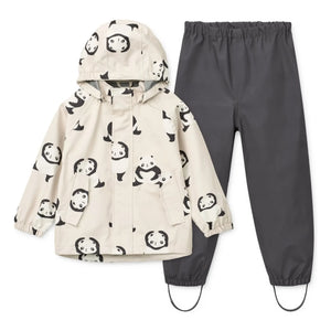 Liewood - Raincoat Set Pedia Pandas Recycled Fibers | Charcoal Gray