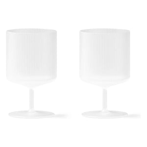 Ferm Living - Ripple Wine Glasses - Set of 2 | White