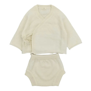 My Little Freckle - Organic Cashmere Bloomer + Wrap Cardigan Set | Ivory