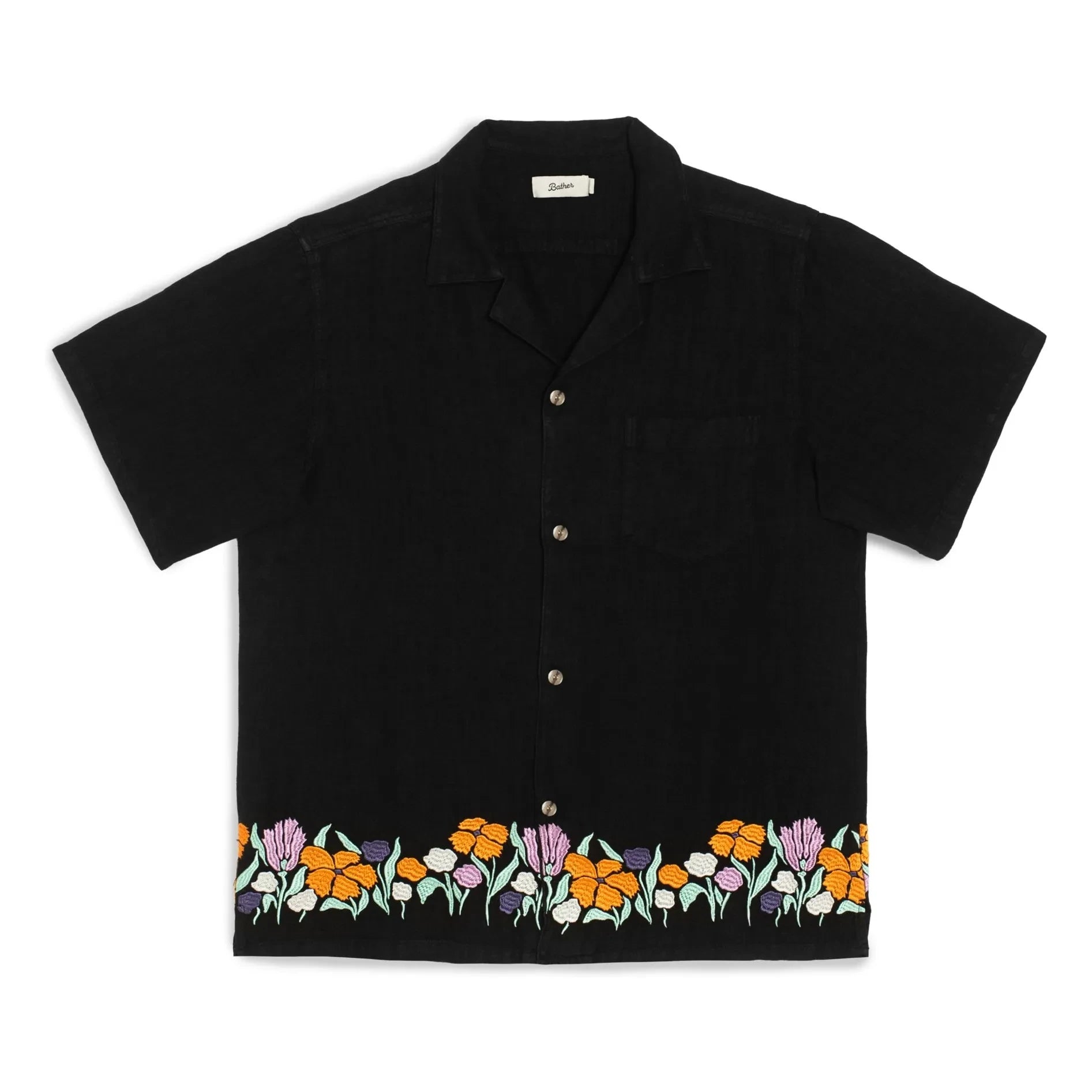 Bather - Camp Linen Shirt | Black