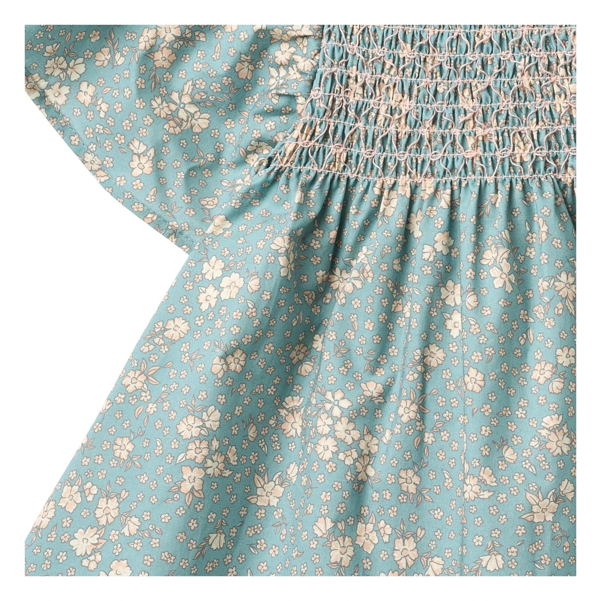 Wheat - Elva Fleurie Organic Cotton Baby Dress | Light Blue