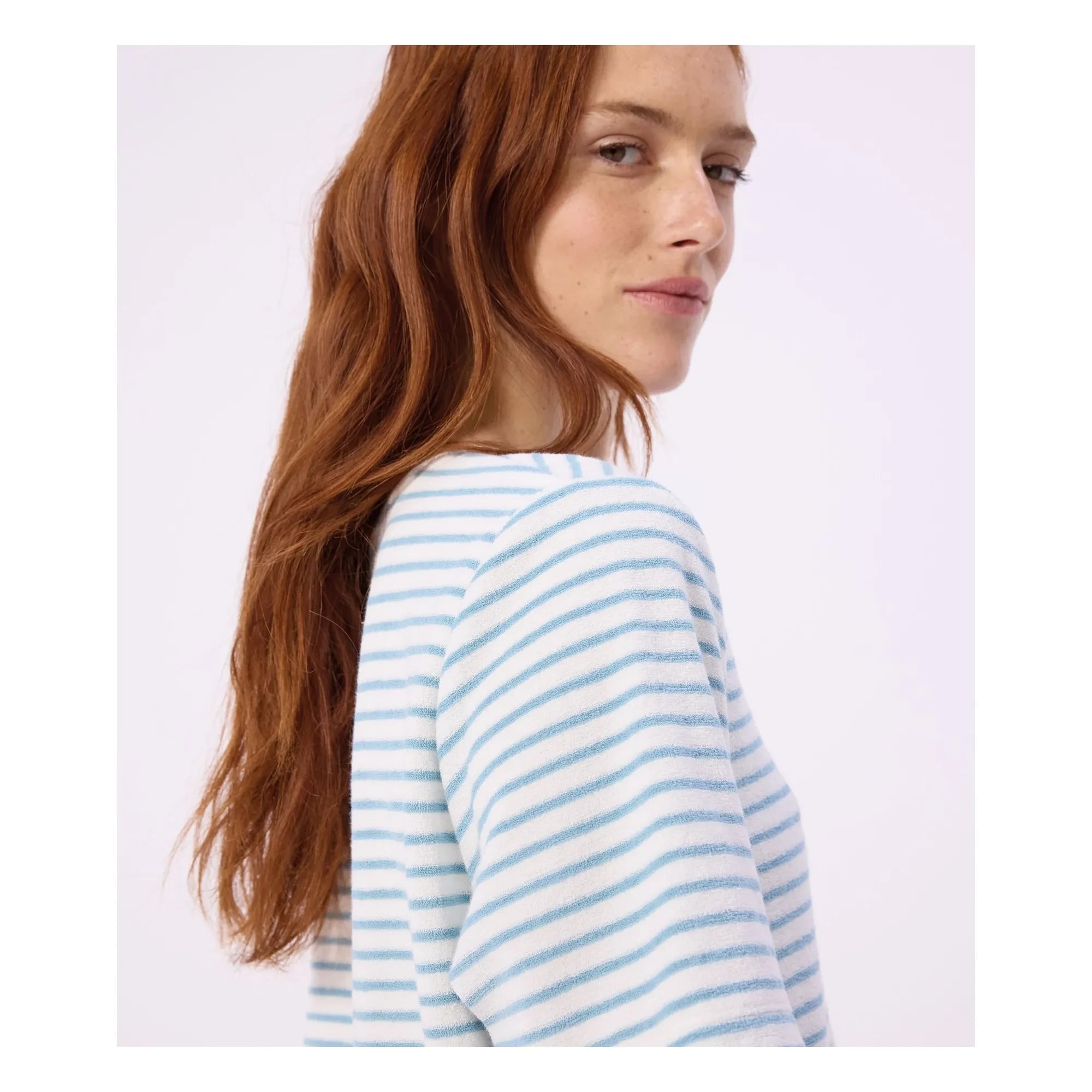 Petit Bateau - Striped Towel Pajama Shorts | Turquoise