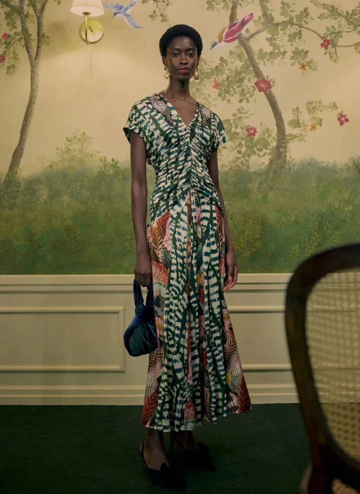 Farm Rio - Birds and Leaves Dress | Green