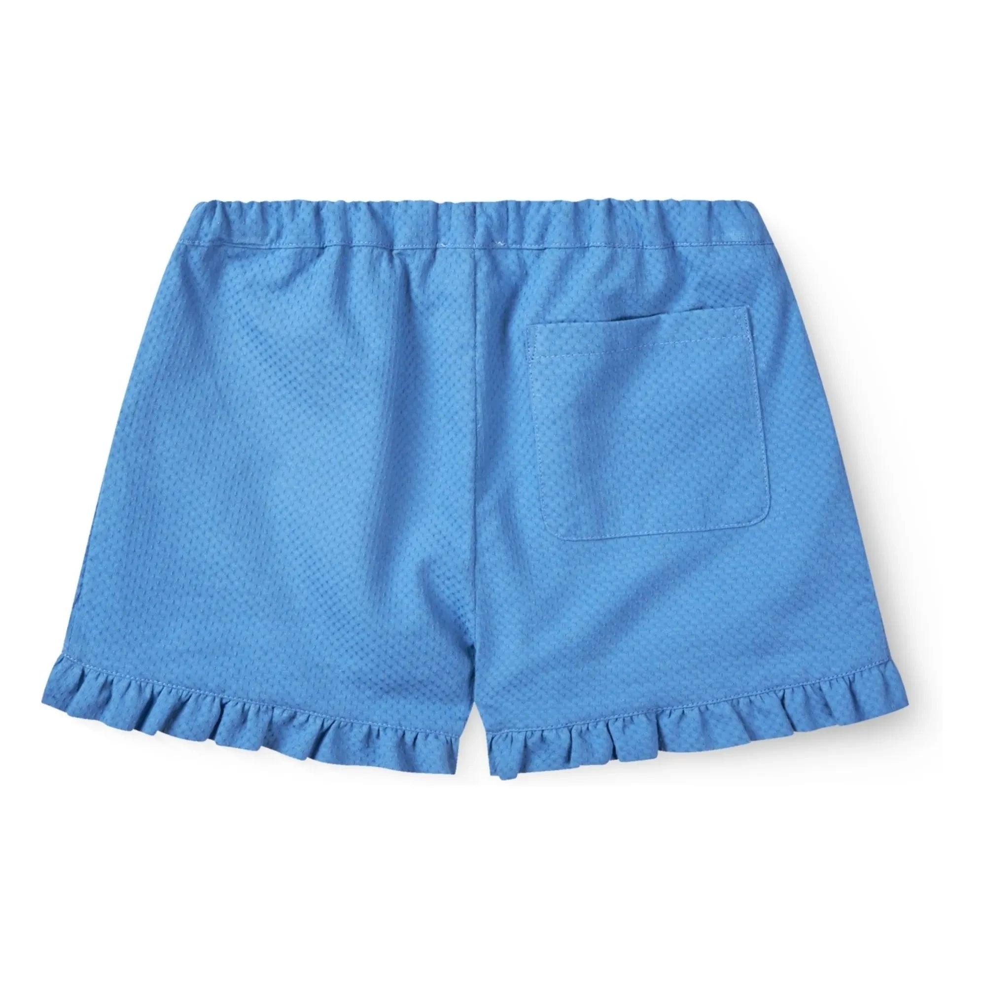 Copenhagen Colors - Organic cotton ruffle shorts | Azure blue