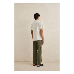 Rhythm - Striped Holiday Short Sleeve Shirt | Cream