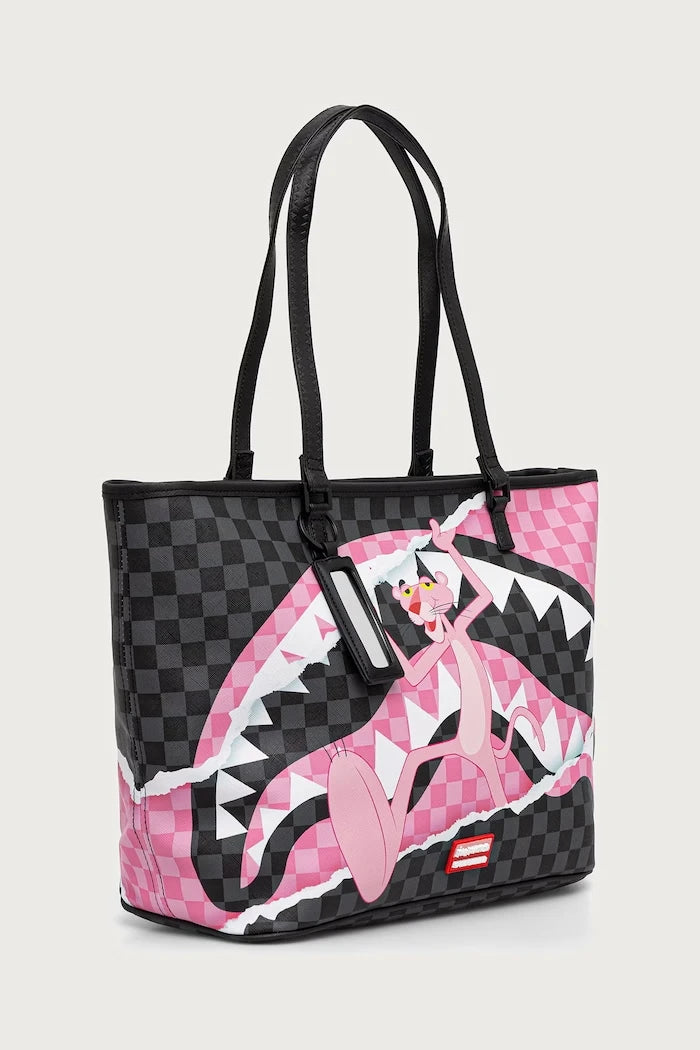 Sprayground - Pink Panther Black Faux Leather Women's Shopping Bag 910T9377NSZ