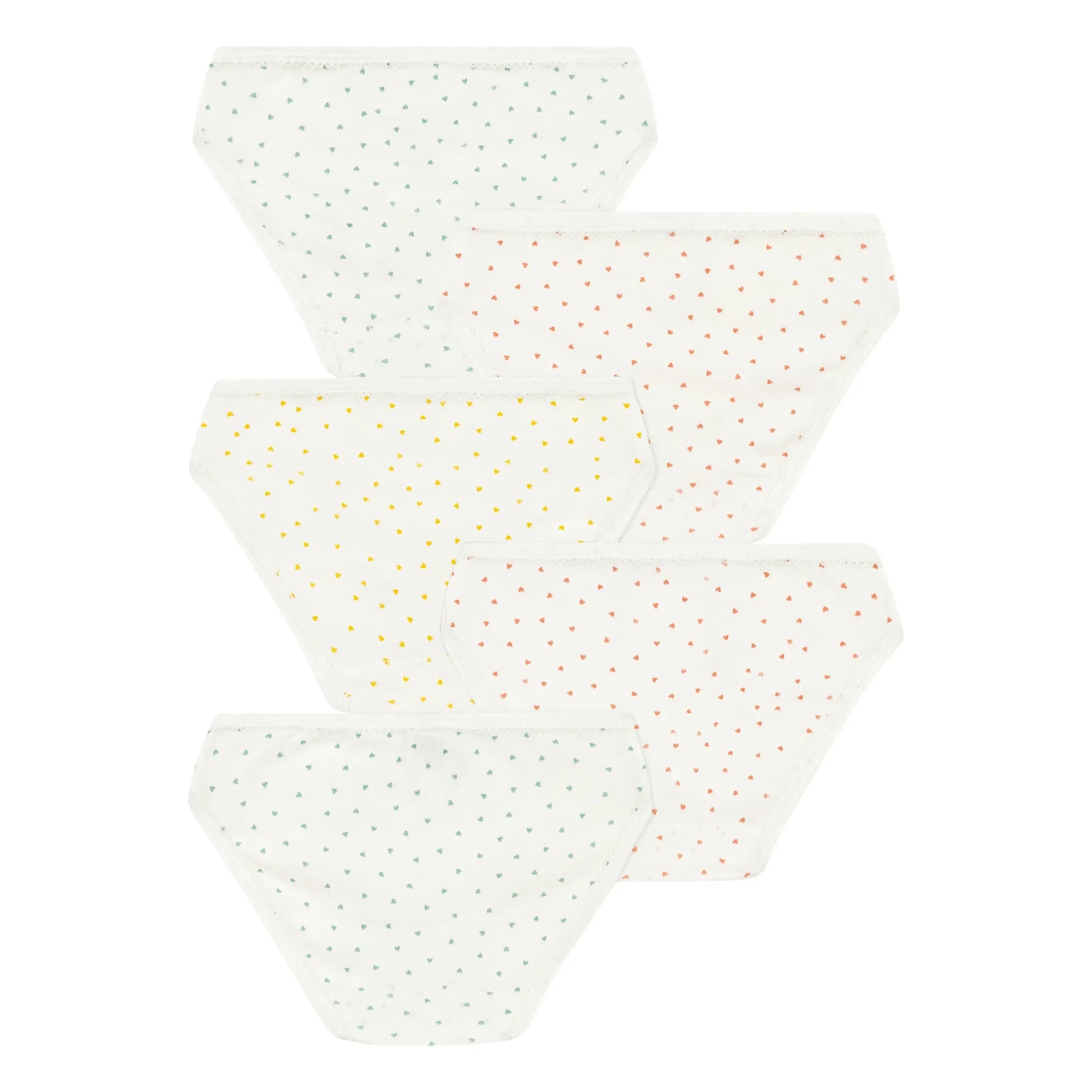Petit Bateau - 5-Pack Mini Heart Underwear | Ecru