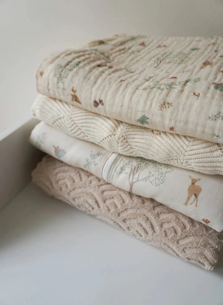 Cam Cam - Woodland Muslin Blanket | Ecru