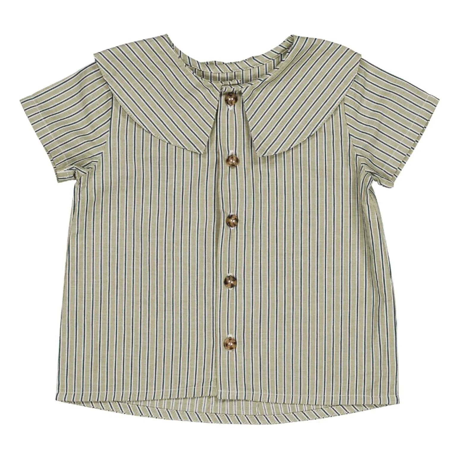 Loir - Lorette Striped Organic Cotton Shirt | Green