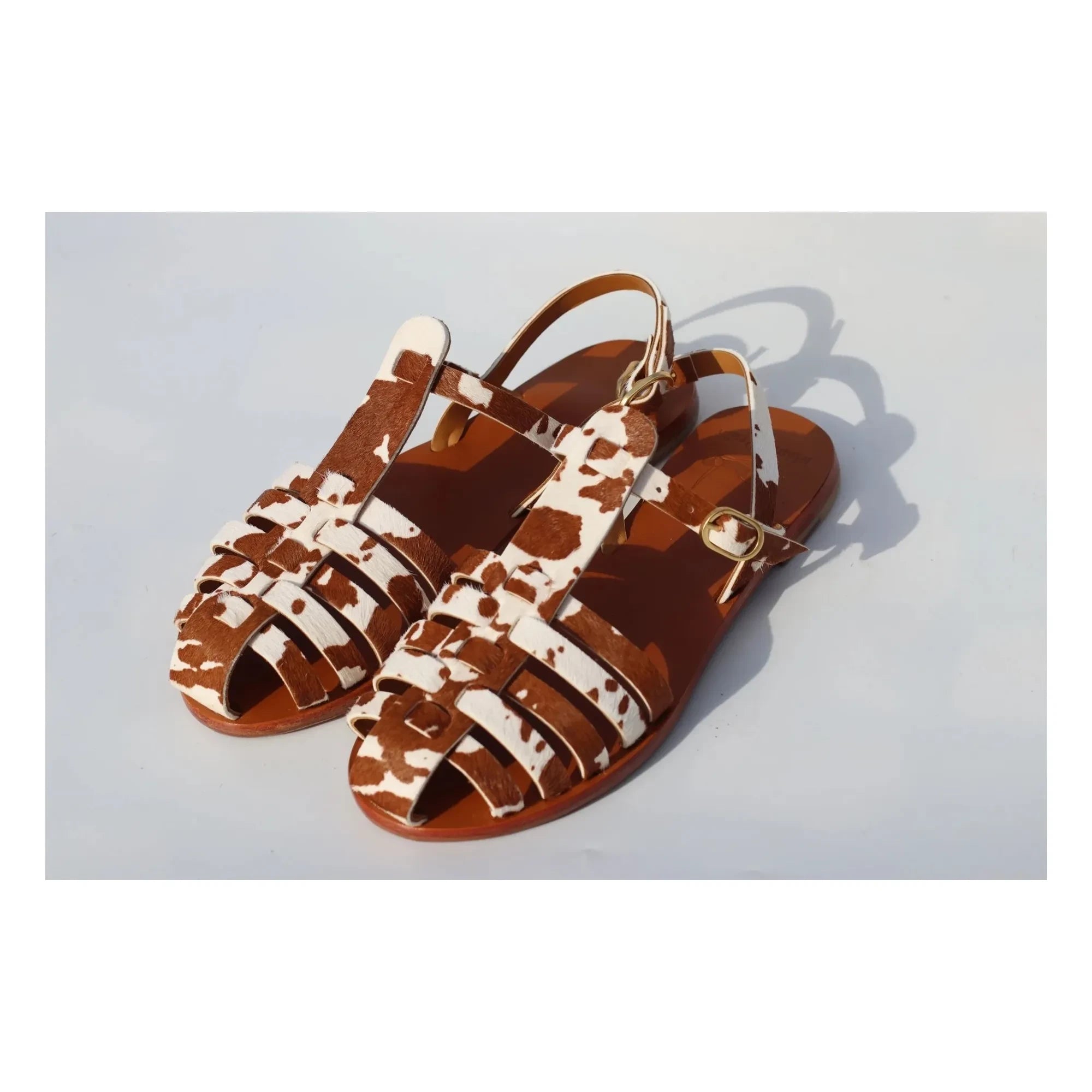 Mama Praïa - Fisherman Sandals Cow | Brown