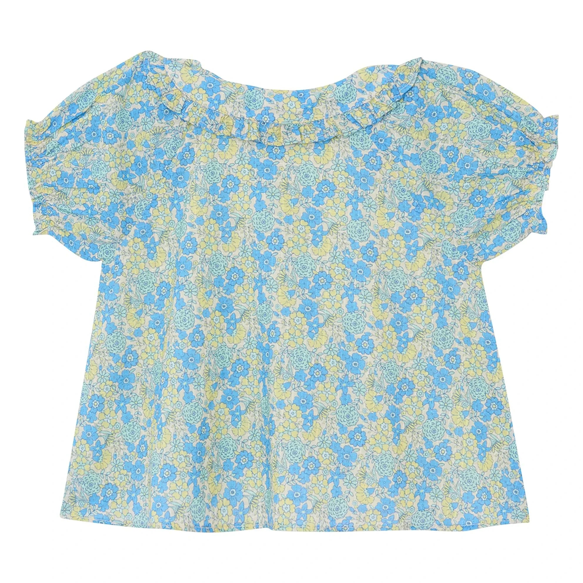Bonton - Aria Fleurie Claudine Collar Blouse | Blue
