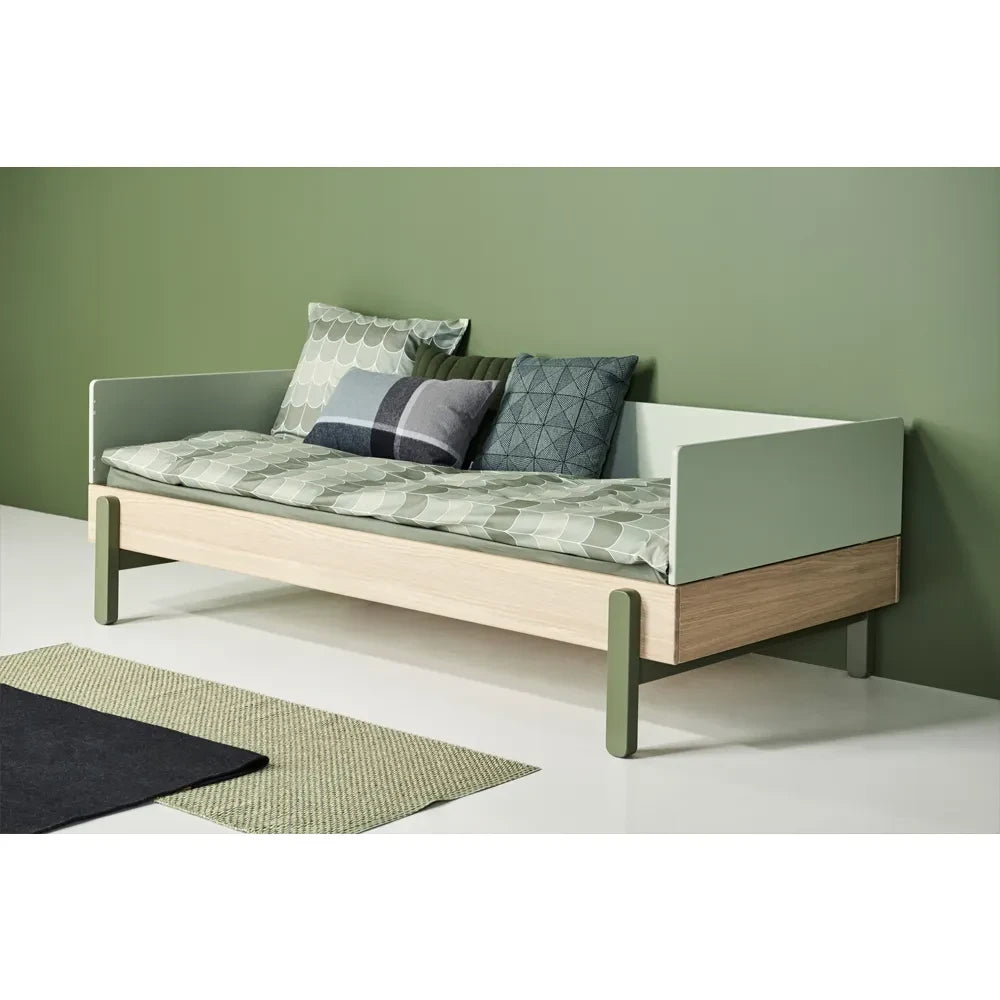 Flexa - Head and Foot End Popsicle Oak Bed 90x200cm | Green