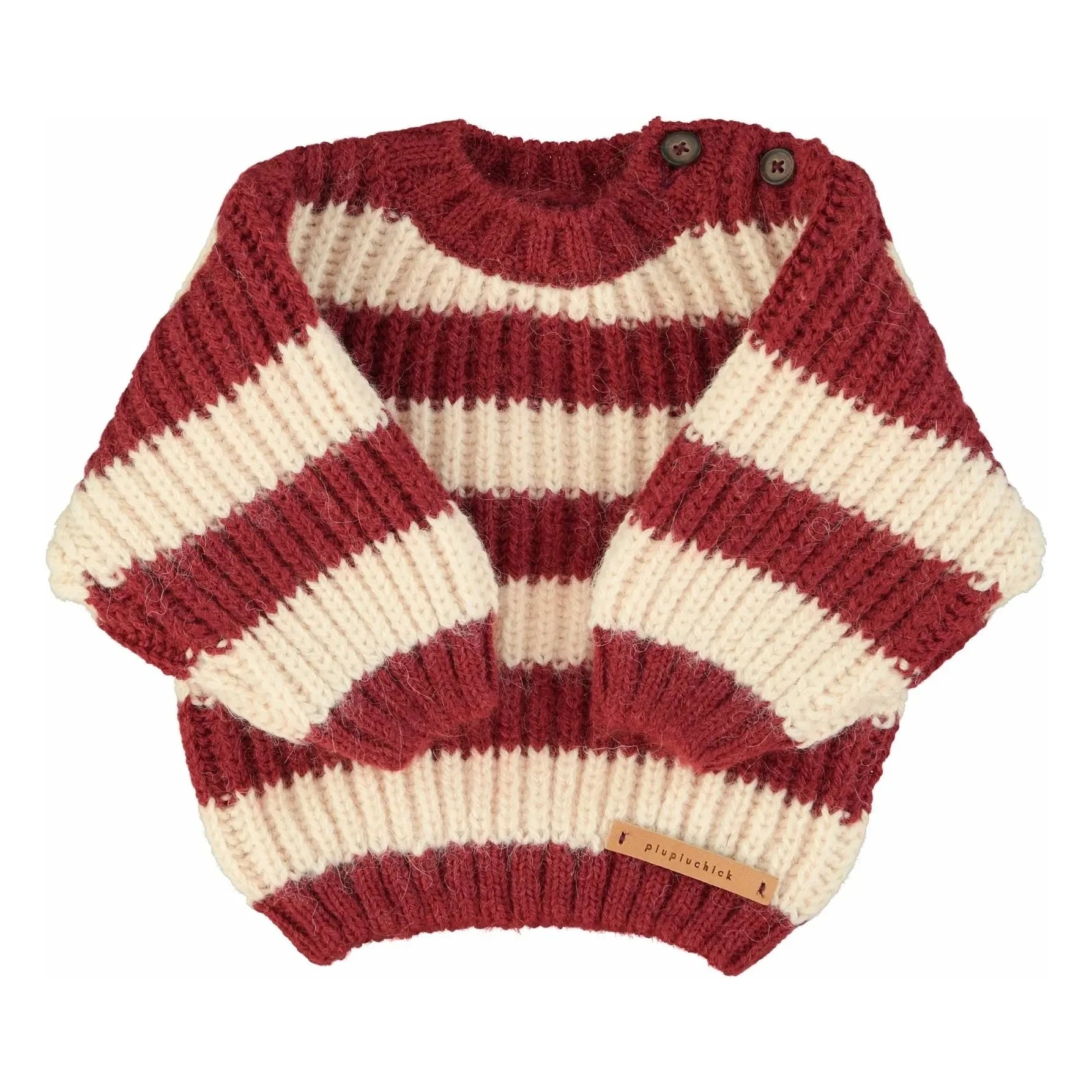 Piupiuchick - Striped Wool Sweater | Burgundy