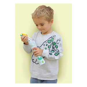 Superpetit - 4 Felt-tip Pen Double-sided Mini Coloring American Serviette - Dinosaur