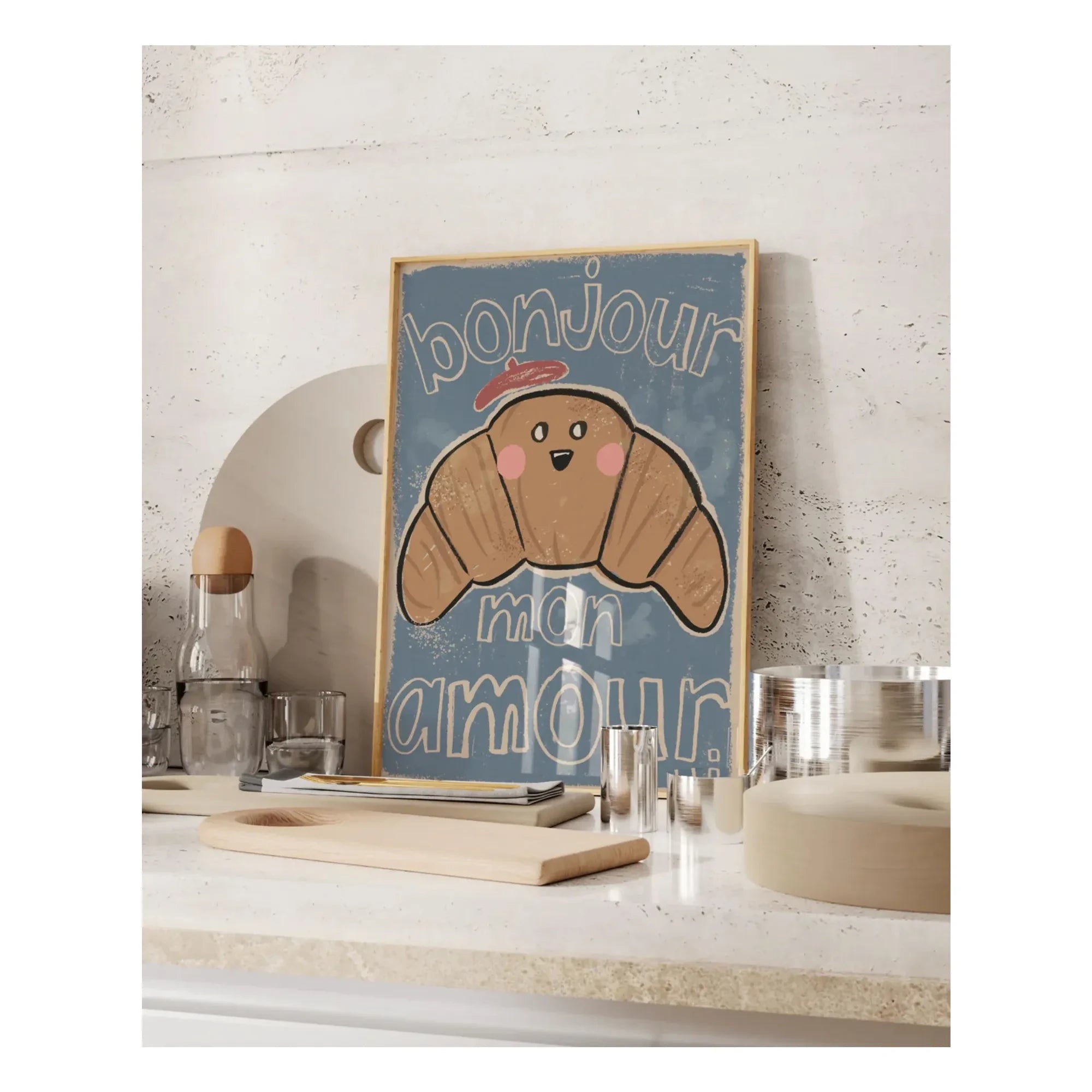 Studio Loco - Large Croissant Poster | Blue