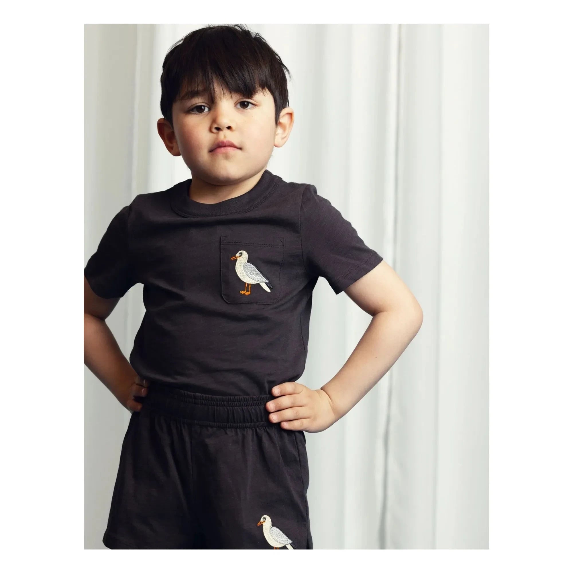 Mini Rodini - Seagull T-Shirt Organic Cotton | Black