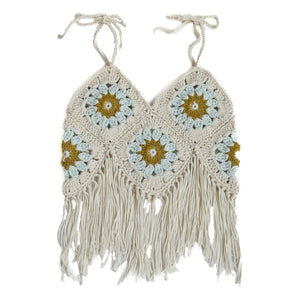 Kalinka - Atacama Crochet Fringed Top | Ecru