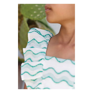 Tartine et Chocolat - Wave Pattern Dress | Green