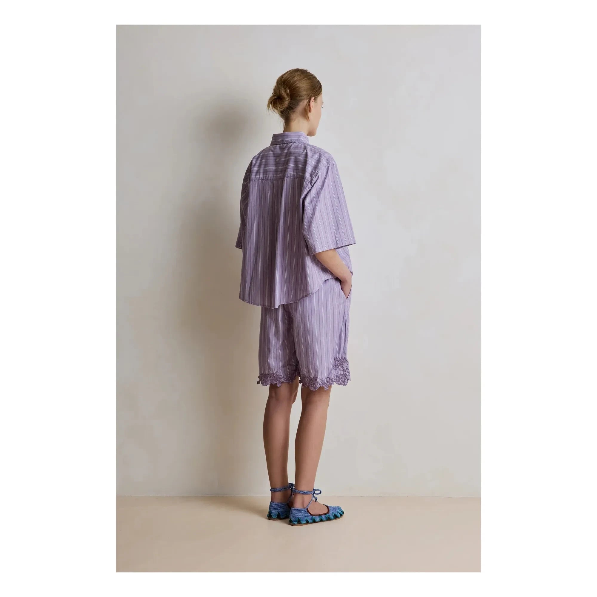 Hod - Selena Cotton Striped Shirt | Lilac