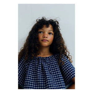 the new society - Blouse Jasmine Checkered | Dark Blue