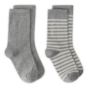 Gray Label - 2 Pairs Organic Cotton Socks Set | Heather Gray