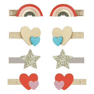 Mimi & Lula - 8-Piece Mini Rainbow Hair Clip Set | Gold