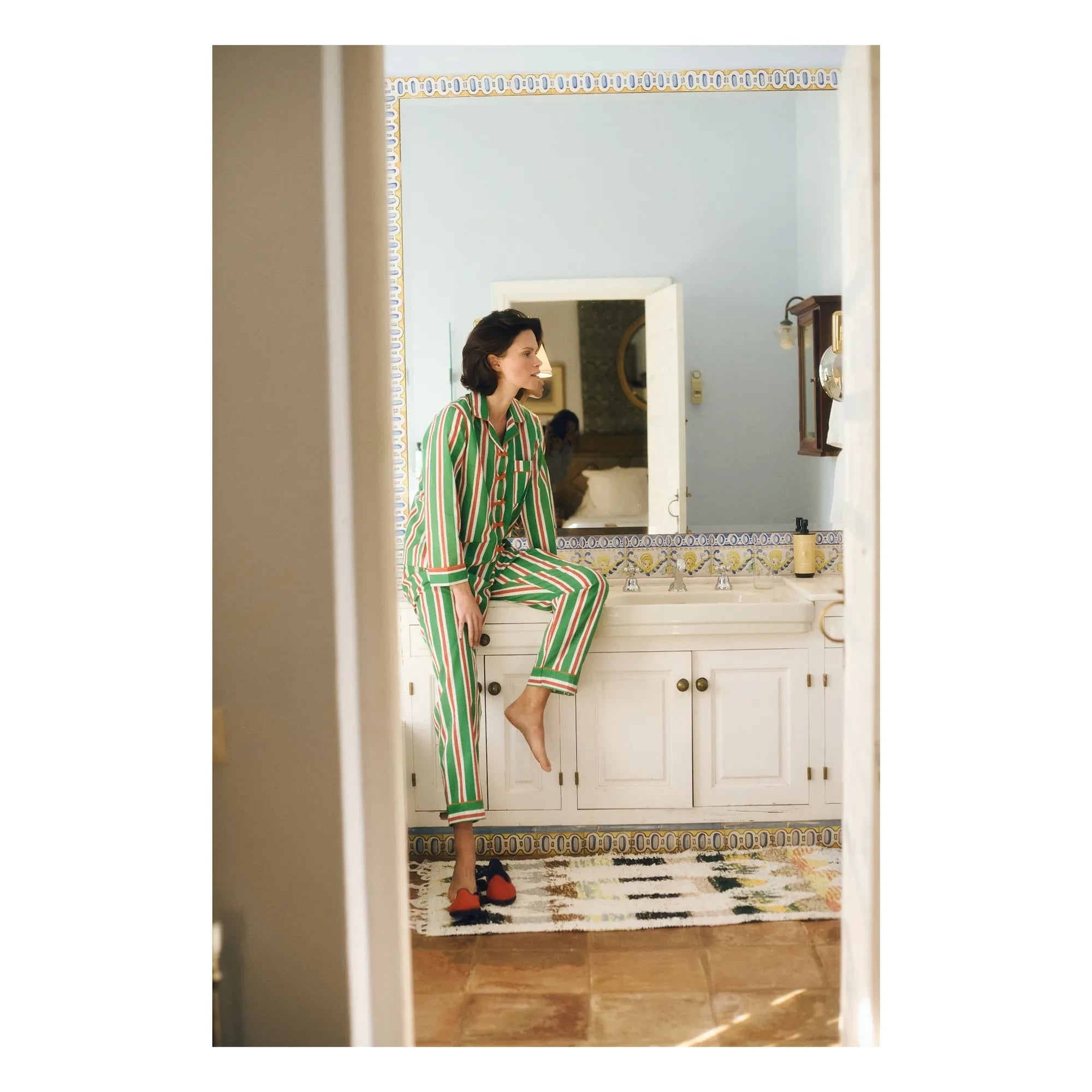 Maria de la Orden - Malo Striped Pajamas | Orange