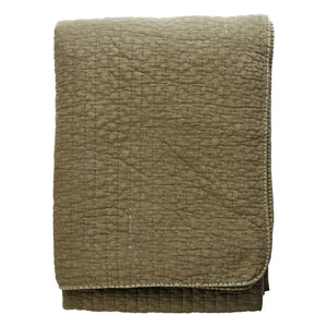Madame Stoltz - Padded cotton bedspread | Green