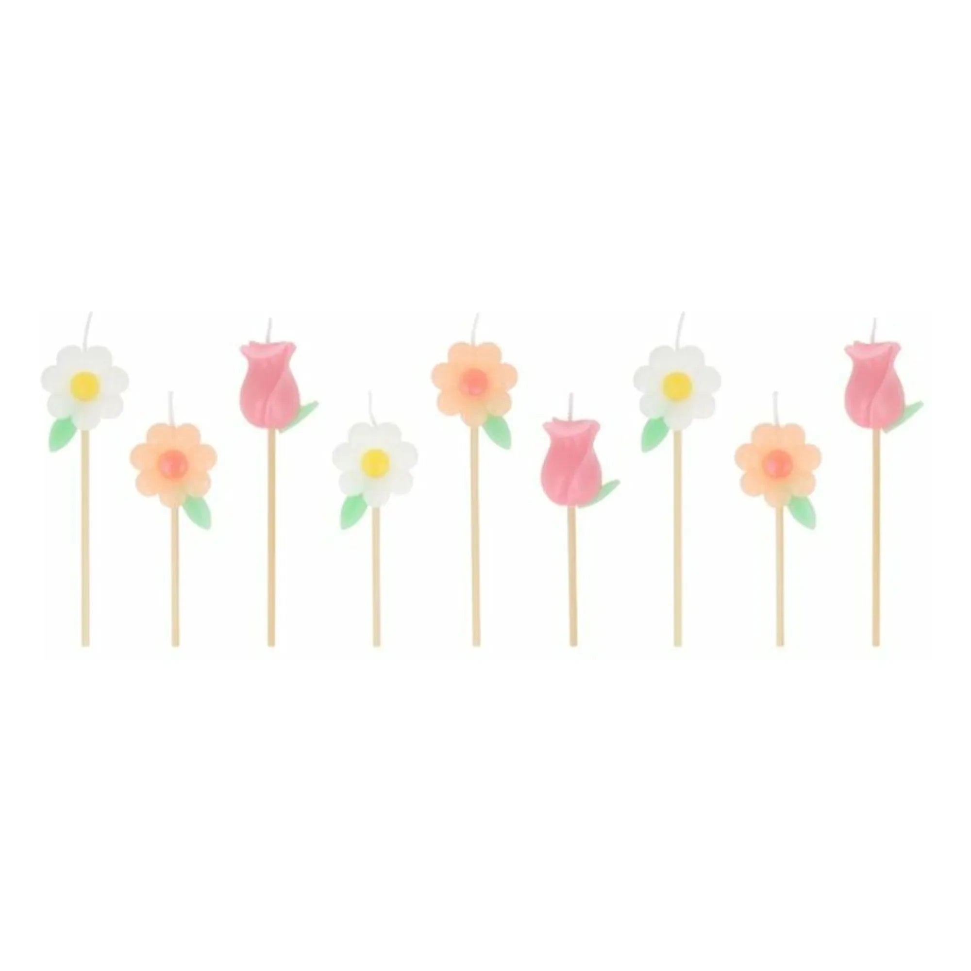 Meri Meri - Floral Birthday Candles - 9-Piece Set