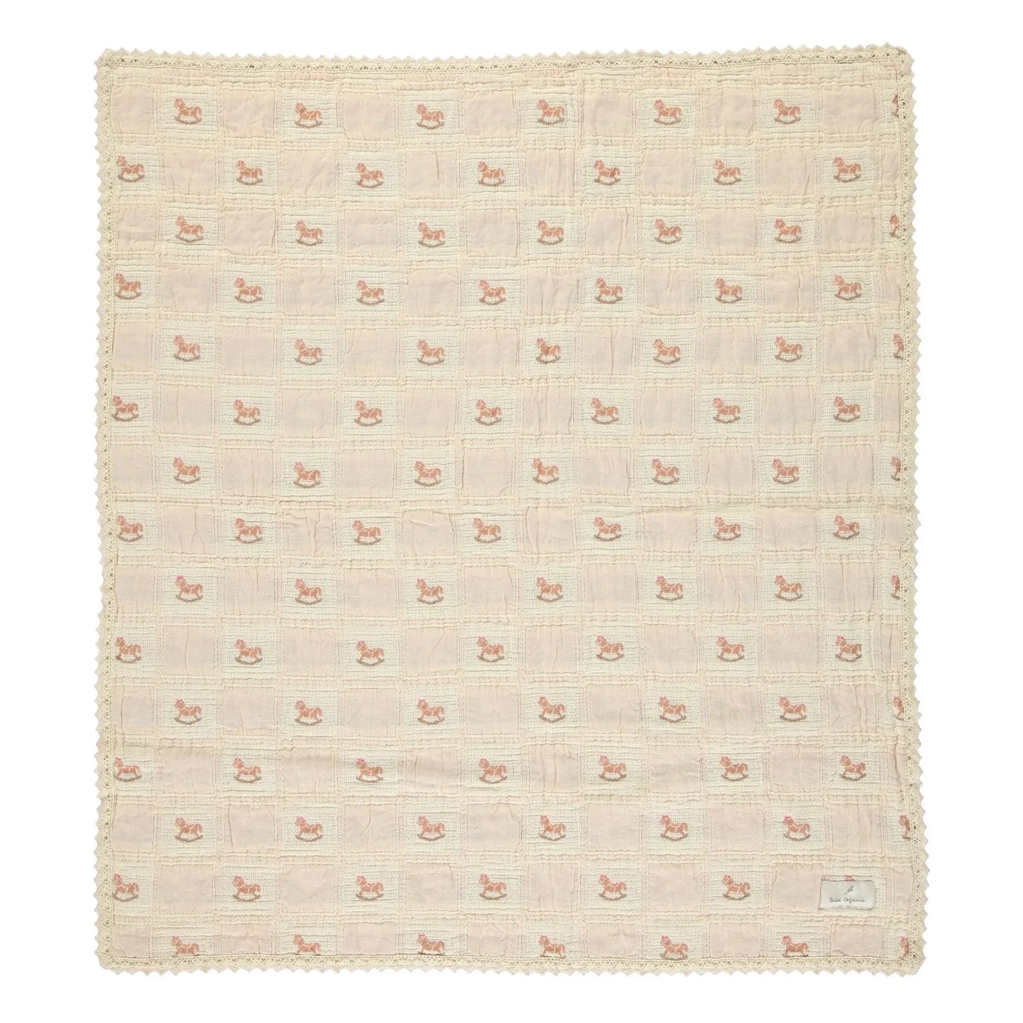 Bebe Organic - Rocking Horse Organic Cotton Blanket | Dusty Pink