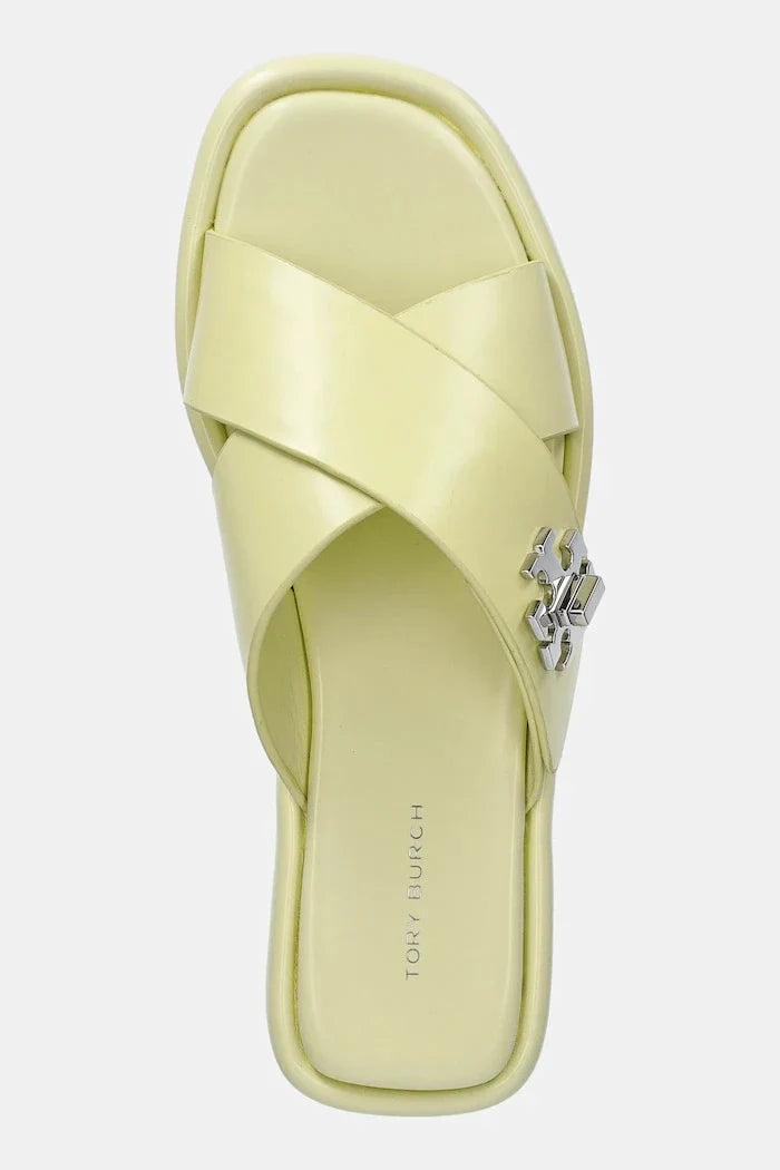 Tory Burch T Lock Cross Band Slide Deri Terlik
