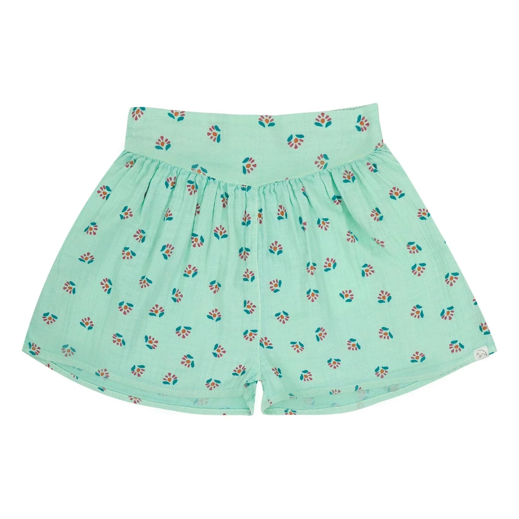 Jenest - Organic Cotton Floral Print Summer Shorts | Turquoise