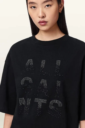 AllSaints women's cotton oversized STACKS T-shirt