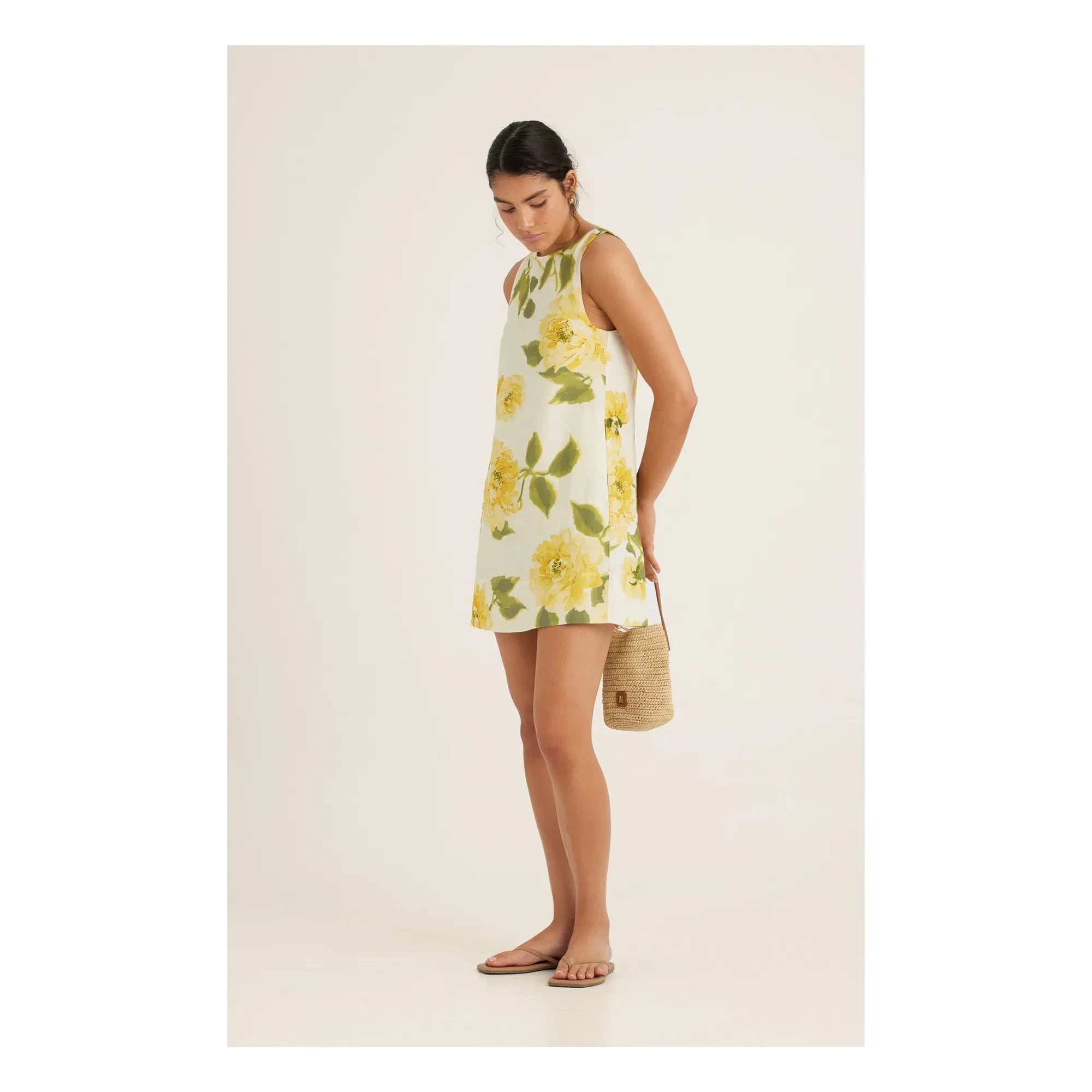 Peony - Linen Shift Dress | Yellow