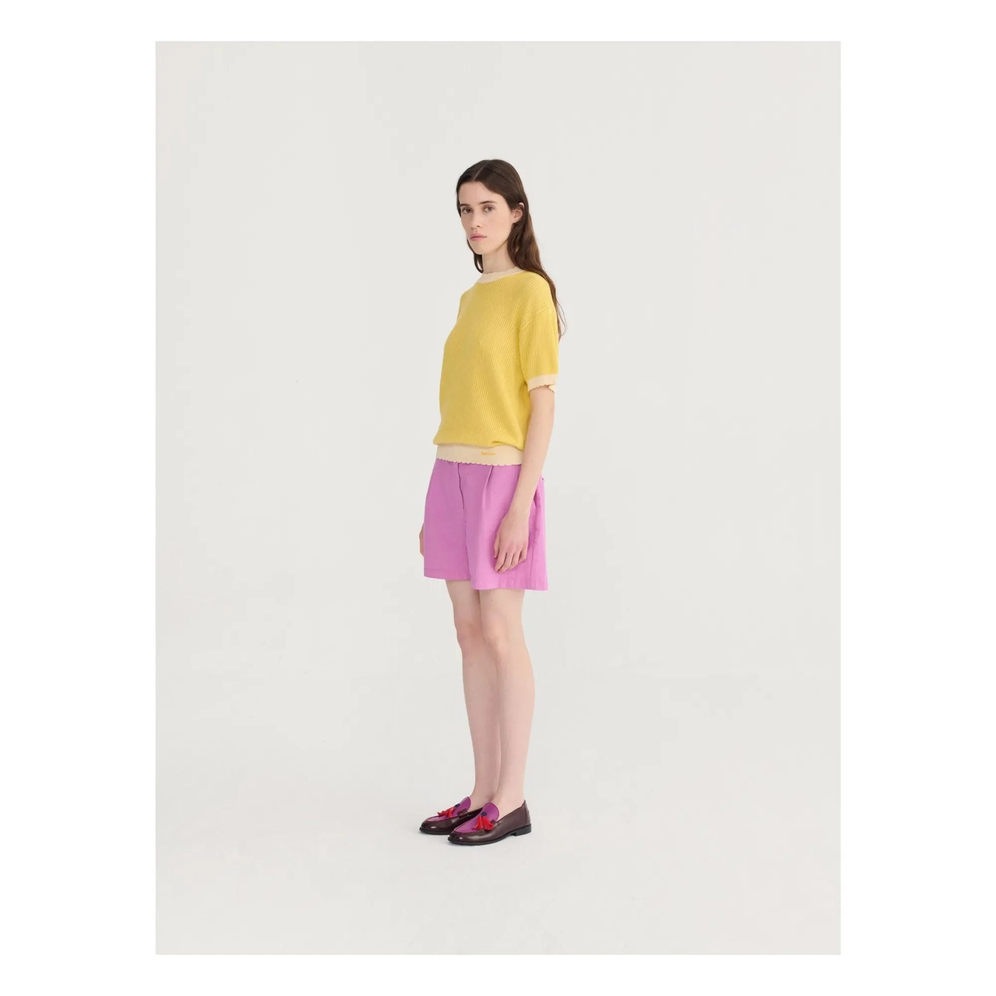 Bobo Choses - Purple Cotton Seersucker Puffed Shorts