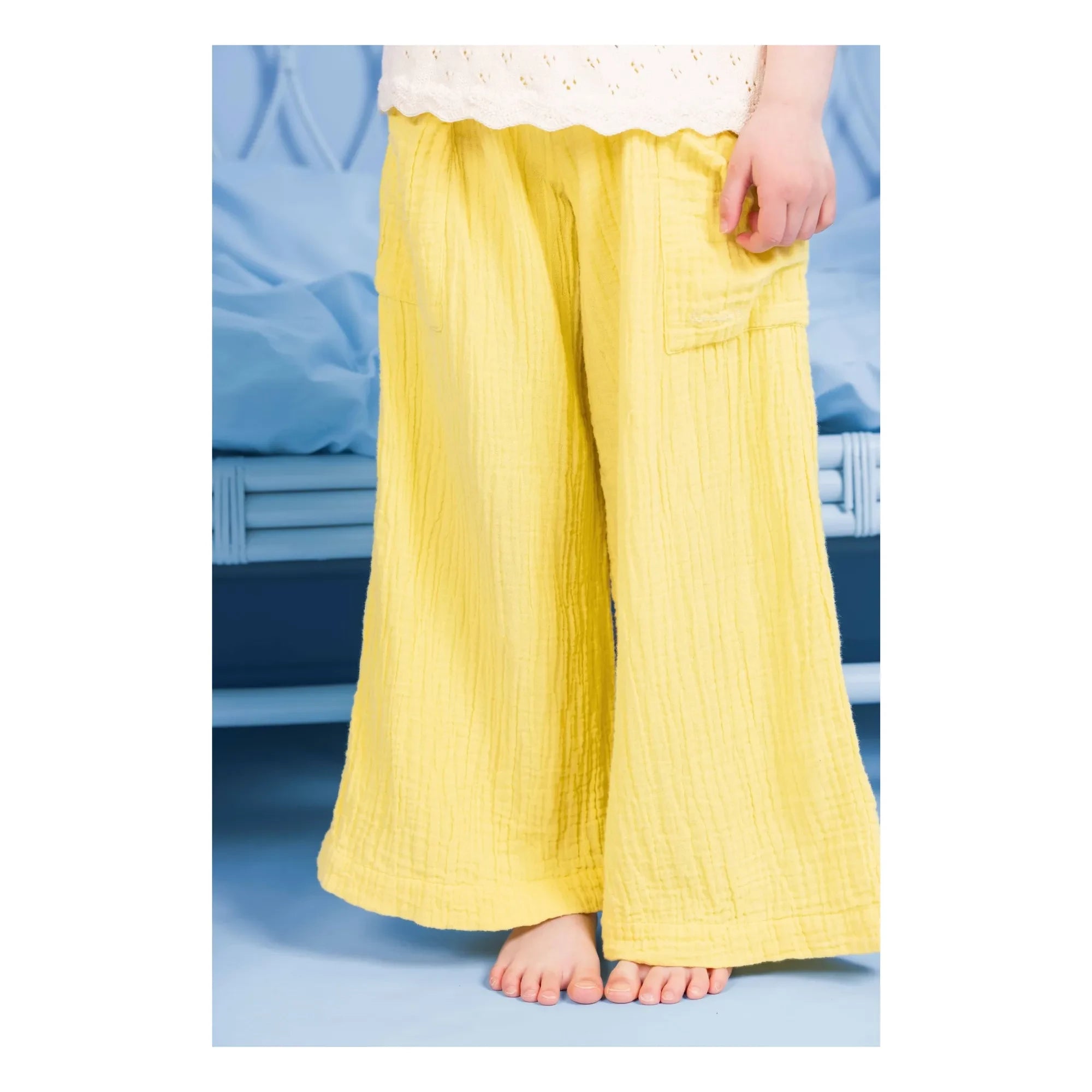 Bonton - Lauren Cotton Gauze Pocket Trousers | Yellow