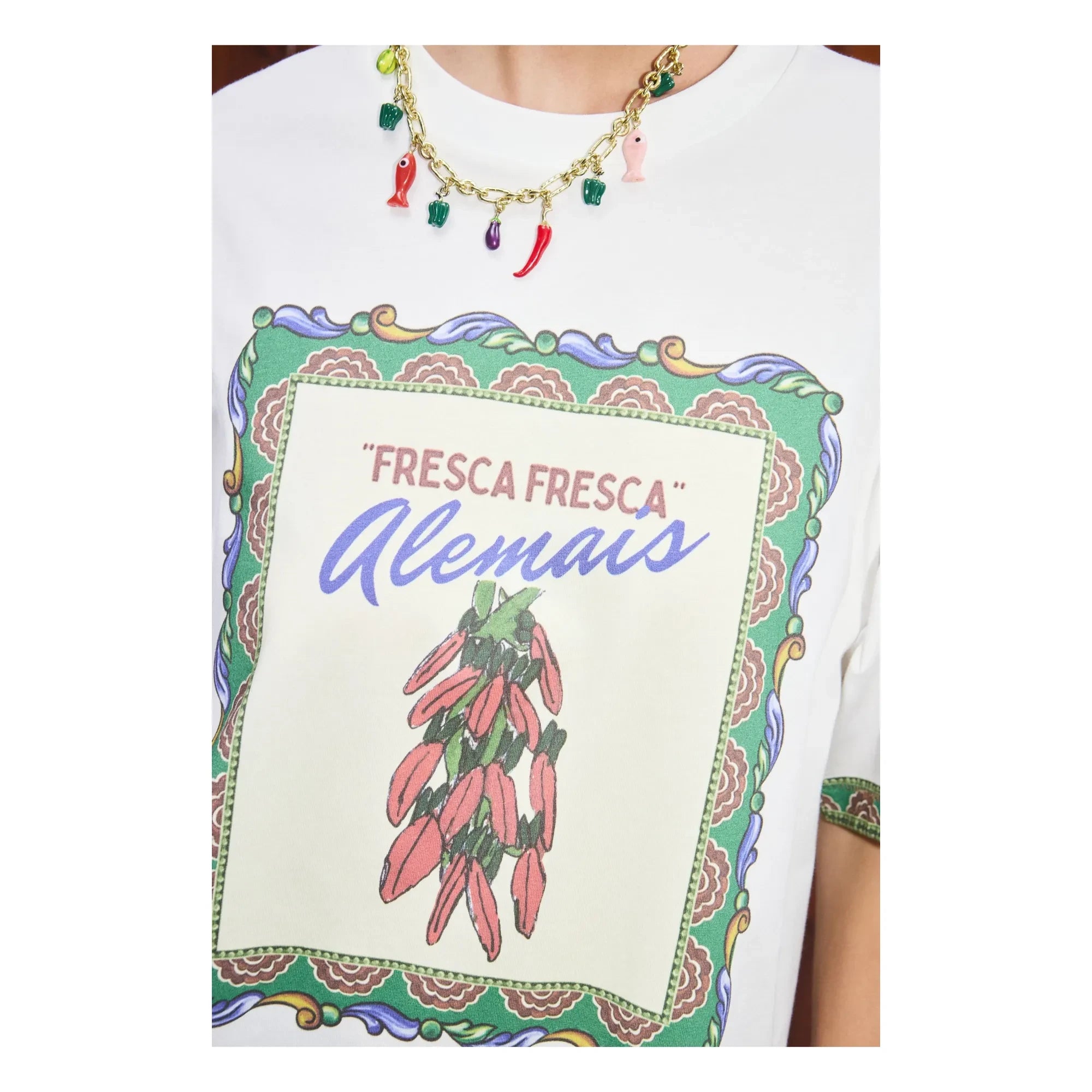 Alémais - Katerina Chilli Organic Cotton T-Shirt | Cream