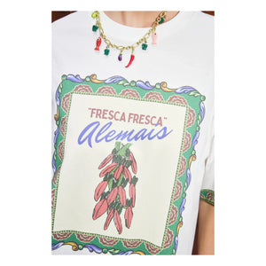 Alémais - Katerina Chilli Organic Cotton T-Shirt | Cream